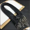 Arts And Crafts Black Leather Cord 45Cm Chain Necklace Rope Pendant Jewelry Accessory Drop Delivery Home Garden Dhnka