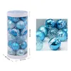 Yenilik Ürünleri 24 PCS/Lot Noel Topları 6cm DIY Noel Partisi Düğün Süslemeleri Mavi Plastik Baubles Asma Süs Deco