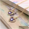 Pendentif Colliers Bijoux De Mode Symbole Turc Evil Eye Collier Rhinstone Coeur Yeux Bleus Drop Delivery Pendentifs Dhydz