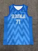 Printed Men 2022 Eurobasket Slovenia Luka Doncic Basketball Jerseys 3 Goran 10 Mike Tobey 11 Jaka Blazic 30 Zoran Dragic 8 Edo Muric Blue White Alternate