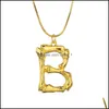 Pendant Necklaces Trendy 26 Capital Letter Necklace English Alphabet Custom Short Gold Chain Uv Color Retention Birthday Gift Jewelr Dh6Hw