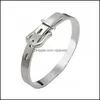 Bangle Top Quality 316L Titanium Steel Belt Buckle Armband f￶r kvinnor M￤n 6mm 8mm Gold Sliver Black Armband Fashion Jewelry Gift D Dhxen