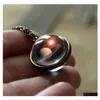 Pendant Necklaces Neba Galaxy For Wome Men Double Sided Rotatable Galss Universe Planet Art Picture Chains Fashion Jewelry Drop Deli Othkr