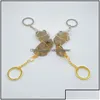 Nyckelringar smycken Irregar Natural Original Stone Crystal Chakra Keychains For Women Men Fashion Accessories bildekor Drop Delivery 2 DHFP3