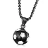 Pendentif Colliers Ballon De Football Collier Or Couleur J'aime Le Football Hip Hop Femmes/Hommes Bijoux En Acier Inoxydable Collier Hommes