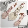 Porte-clés Bijoux Personnalisé Est Creative Irregar Gland Bohème Porte-clés Mignon Coton Corde Tissage Sac Décoration Rame Pendentif Keyc Dhsyn