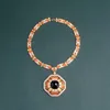 Anhänger Halsketten Top Mode Geometrische Orange Kubikzircon Großen Grünen Stein Halskette Luxus Schmuck Für Frauen Großhandel