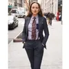 Pantalon deux pièces pour femmes, costume 2 pièces à carreaux, tenue de travail de bureau, veste pour occasions formelles, Blazer