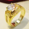 Anillos de boda chapados en oro blanco anillo de versión amplia para mujeres microincrustaciones simulación joyería de circón compromiso amor Kenn22