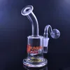 6 Pouces Mini Dab Rigs Hookah Bong DUKIN America Runs Dab Recycler Bubbler Pipe À Eau avec 14.4mm Mâle Verre Brûleur À Huile Tuyaux 1pcs