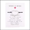 Link -ketting maak een wenskaart armband eenvoudige elegant wax touw verstelbare mtisHapes hanger geweven armbanden voor vrouwen meisjes drop deli dhiw1