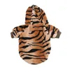 Dog Apparel Fashion Tiger Pattern Transformed Coats Roupas de estimação Trajes de inverno Capuz de flanela Jackets para pequenos