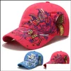 Bollmössor Summer Autumn Women Fjärilar Blomma broderier Girls Sun Hatts Casual Snapback Cap Delivery Fashion Accessories SCA OT7ZR