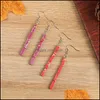 Dangle Lustre Arrivée Colorf Ronde Boucle D'oreille En Pierre Naturelle Pour Femmes Filles Crochet De Haute Qualité Bijoux De Mode Cadeau Drop Delivery E Dhxro