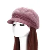 女性のためのベレー帽の冬の帽子ファッションオールマッチの毛皮の厚さとベルベットは暖かいウールの糸を維持
