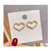 Stud Fashion Jewelry S925 Sier Post Earrings Faux Pearls Beads Heart Drop Delivery Dhvbj