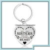 Key Rings Jewelry Fashion Stainless Steel Lettering Heart Lovers Mum Friendship Sisters Sier Car Keychains Mothers Day Good Friend D Dh1Wx