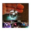 Anahtar Yüzük Mücevher Moda Gül Kalp Kristal El Feneri Zincirleri Tutucu Değiştiren Mticolor LED Işıklar Çift Anahtarlık Damlası Teslimat 2021 DH53F