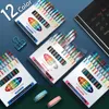 Morandi Gray Pens Kawaii Set 0.5 Multi Color Cute Gel Ink Pen Highlighter Office School Supplies Stationery Replace Refill DIY
