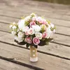 Flores de casamento 2023 Bouquet Flor artificial rosa Buque Casamento Bridal for Decoration Ramos de Novia