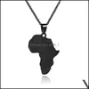 Pendant Necklaces Hip Hop Africa Map Stainless Steel Elephant Giraffe Lion Animal For Men Women Fashion Jewelry Gift Drop Delivery Pe Ot5Yg