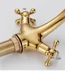 Bathroom Sink Faucets Double Handle Control Antique Faucet Solid Brass Bronze Kitchen Basin Mixer Tap Robinet Antique1