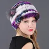 Gorros Gorro/Gorras De Calavera Gorro De Piel Sombreros Para Mujer Invierno Floral Real Rex Sombrero Elástico Cálido Moda Señoras Nieve