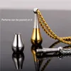Pendanthalsband Kpop Two Tone Perfunm Bottle 2 Använd halsband Guldfärg Rostfritt stål för speciella smycken P181