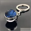 Key Rings Jewelry Double Glass Ball Universe Star Keychain Solar Moon Keyring Holders Bag Hangs Fashion Gift Will And Sandy Drop Deli Dhvam