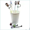 Pailles à boire Bouteille de bière Perle Thé au lait Caoutchouc souple St Topper Accessoires Er Charms Réutilisable Anti-éclaboussures Bouchon anti-poussière Déco Homefavor Dhz21