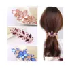 Hair Clips Barrettes Casual Women Girls Large Crystal Flower Spring Top Clip Word Elegant Female Fashion Hairpin Accessories 9X3Cm Otp5O