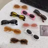 Solglasögon liten oval ram färgglad trendig mode kvinnliga glasögonmärkesdesigner UV400 Shades Gereglasses för kvinnor