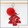 Porte-clés Bijoux Colorf Paillettes Arbre De Noël Porte-clés Joyeux Peluche Pompon Chaîne Femmes Sac Pendentif Suspendu Porte-clés Aessories Drop D Dh3Ni