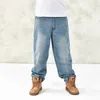 Jeans da uomo Plus Size 2023 Estate di alta qualità Baggy Maschio Casual Denim Pantaloni dritti Moda Pantaloni larghi StreetwearMen's