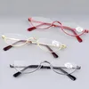 Lunettes de soleil petites demi-lune lunettes de lecture pour femmes hommes mode ultraléger presbytie lunettes unisexe en acier inoxydable cadre en métal