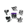 Shoe Parts Accessories Moq 100Pcs Hairdressing Series Cartoon Pattern Croc Jibz Charm 2D Soft Plastic Decorations Buckles Cute Cha Dhfza