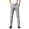 Męskie garnitury Blazers Autumn Bamboo Fibre Casual Pants Classic Style Fashion Business Grey Elaste Bawełniane spodnie