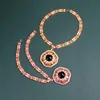 Anhänger Halsketten Top Mode Geometrische Orange Kubikzircon Großen Grünen Stein Halskette Luxus Schmuck Für Frauen Großhandel