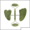 Schmuckreiniger Polierwalze Natürliche Jade Gesicht Masr Gua Sha Schaber Set Gouache Guasha Werkzeug Designer Körper Großhandel 860O Drop Del DHSVJ