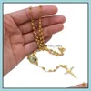 Pendant Necklaces Classic Rosary Beads Necklace With Jesus Cross Handmade Religious Prayer Jewelry Fashion Long Dhs P244Fa Drop Deli Dhip5