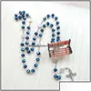 Pendentif colliers pendentifs bijoux catholique longue croix cristal chapelet collier livraison directe 2021 Bkzen Dhiun