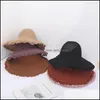 Wide Brim Hats Vacation Out Of The Big St Hat Bow Breathable Comfortable Beach Mtisize Foldable Sunsn Cap 3440 Q2 Drop Delivery Fash Dhdjy