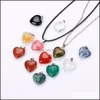 Arts et artisanat Pierre naturelle Coeur Croix Pendentif Collier Opale Oeil de Tigre Quartz Rose Cristal Chakra Reiki Guérison Pendum Cou Dhcdv