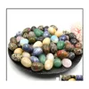 Stone Loose Beads Jewelry 30Mm Polished Egg Shape Reiki Healing Chakra Natural Bead Palm Quartz Mineral Crystal Tumbled Gemstones Ha Dhcfs