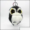 حلقات مفتاح المجوهرات لطيف الفتيات أرنب الفراء بوم بوم سلسلة النساء Fluffy Pompon Nighthawk Keychain على حقيبة سيارة الحلية هدايا الحزب د دقار