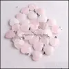 Arti e mestieri Ciondoli in pietra naturale 20 mm Cuore Amore Occhio di tigre Quarzo rosa Opale Pendenti Chakra Gemma Orecchini adatti Collana Gioielli Dhvqm