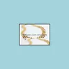 Zestawy biżuterii ślubnej marka moda unikalny projekt 18k złoto splowany kryształowy oświadczenie Naszyjka bransoletka pierścionka 22 D3 Drop d dhrxa