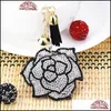 Key Rings Diamond Painting Rose Fl Drill Special Shaped Women Bag Decoration Pendant Ornament Keychain Gift Drop Delivery Jewelry Otfve