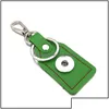 Key Rings Jewelry Top 036 Moda realmente genu￭na Cadeias de couro 18 mm Chave de bot￣o de bot￣o para homens 7 Cores Drop Deliver 2021 DH8GC