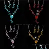 Earrings Necklace Branch Jewelry Set 2Pcs/Set Women Alloy Earring Sets Wedding Bride Exquisite Ornaments 6Lx Q2 Drop Delivery Dhldb